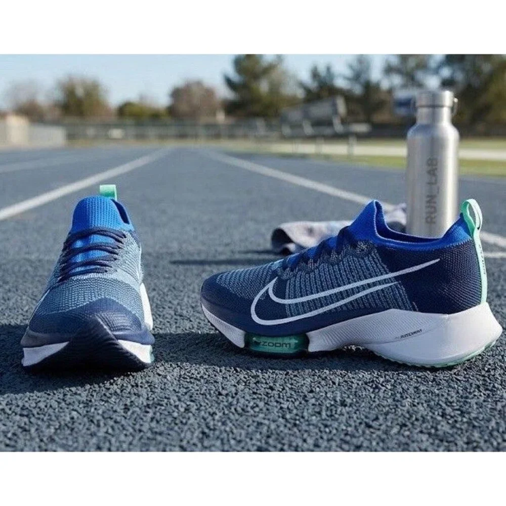 Nike Air Zoom Tempo Next% Flyknit Blue/Navy Running Shoes - Kids  Size 5
